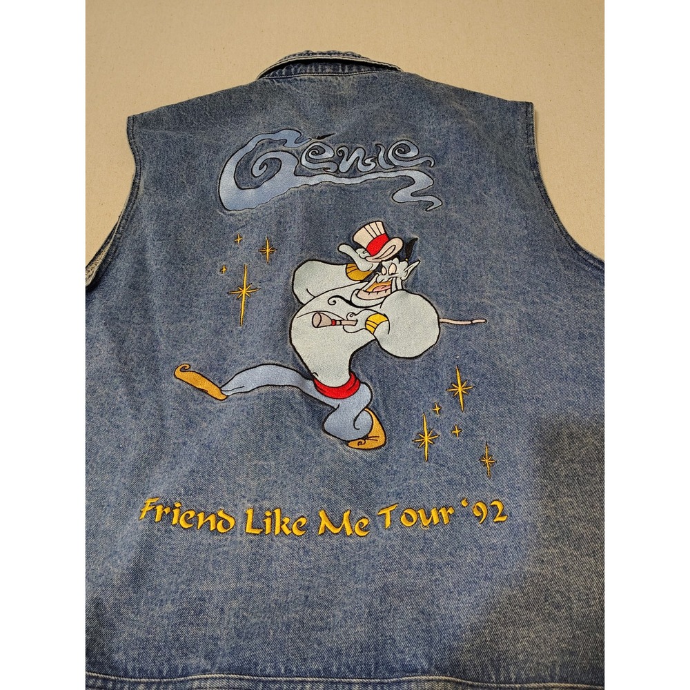 Cakeworthy Disney‎ Aladdin Adult 4XL Jean Vest Genie Friends Like Me Tour 92 - Picture 7 of 8